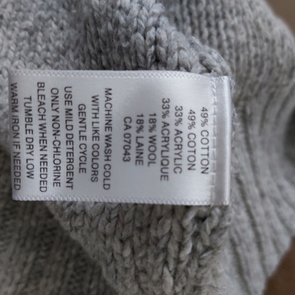 anthropologie If It Were Me gray wool cowl neck cable knit sweater dress tunic - Picture 10 of 13